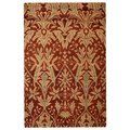 Glitzy Rugs 6 x 9 ft. Hand Knotted Wool Floral Rectangle Area RugRed & Gold UBSN00925K2612A11